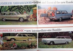 1965 AMC Rambler Station Wagons American Class Ambassador Sales Brochure Folder