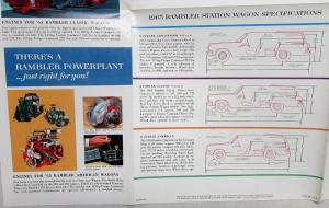 1965 AMC Rambler Station Wagons American Class Ambassador Sales Brochure Folder