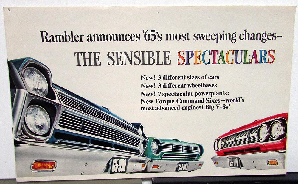 1965 Rambler Ambassador Classic American 990 440 770 Sales Brochure V8 & 6 Orig