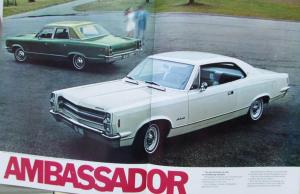 1968 AMC Javelin Rebel American Ambassador American Motors Sales Brochure Orig