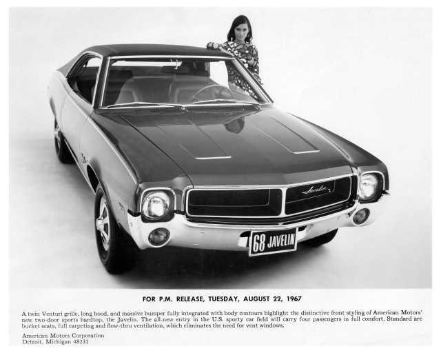 1968 AMC Javelin American Motors Corp Factory Press Photo  0028