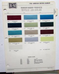 1968 AMC Rambler American Rebel Marlin Ambassador RM Paint Chips Original