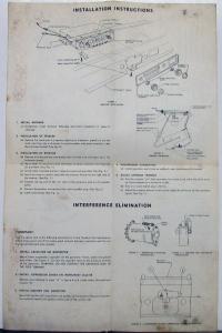 1960 AMC Rear Seat Speaker Kit Installation Operating Instructions Shop Manual