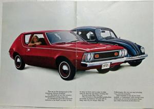 1970 A Half AMC Gremlin Compared to Volkswagen Sales Brochure Original