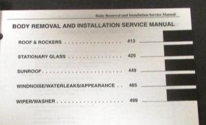 2002 Saturn Vue Dealer Service Shop Repair Manual Body Removal Installation Trim