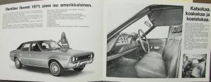 1971 American Motors Rambler Hornet Finnish Text Europe Market Sales Brochure