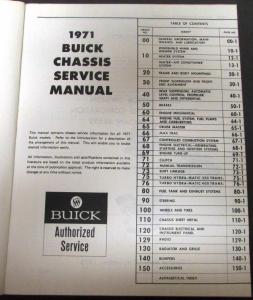 NOS Original 1971 Buick Chassis Service Manual GS 455 Skylark Riviera LeSabre