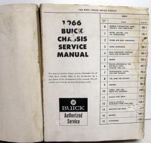 1966 Buick Chassis Service Shop Manual GS Skylark Riviera LeSabre Wildcat