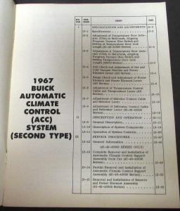Original 1967 Buick Auto Climate Control Service Manual Diagnosis Guide A/C