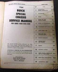 Original 1964 Buick Dealer Chassis Service Shop Manual Skylark Special Deluxe