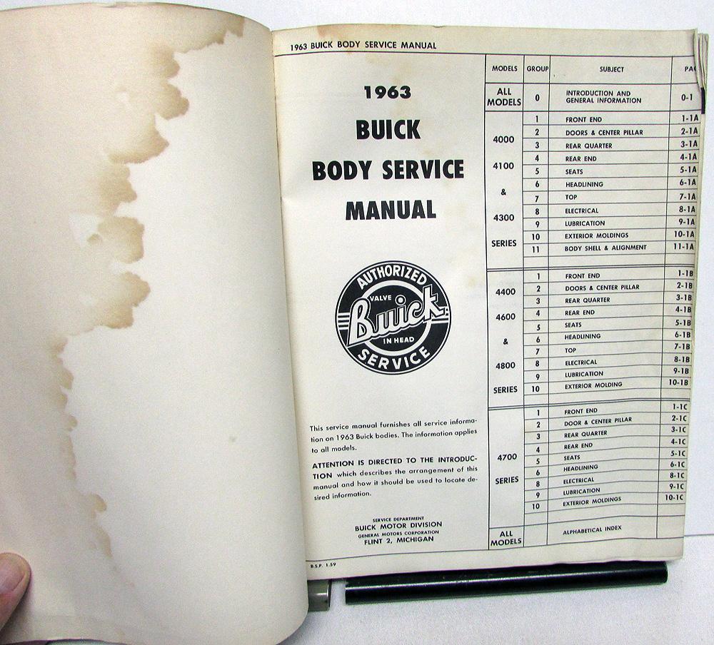 thumbnail interactive-video image 1 of 1963 Buick Body Service Shop Repair Manual – Book For Glass, Seats, Locks – Bishko 1 of 4