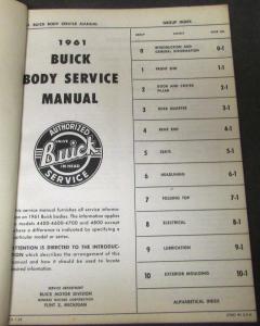 Original 1961 Buick Dealer Body Service Shop Manual Le Sabre Invicta Electra