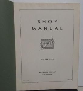 Original 1934 Buick Dealer Service Shop Manual Series 40 Repair Coupe Sedan Rare