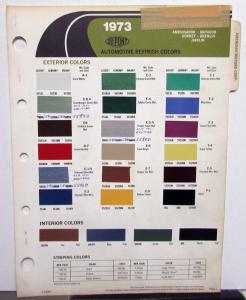 1973 AMC Ambassador Matador Hornet Gremlin Javelin Dupont Color Paint Chips Orig