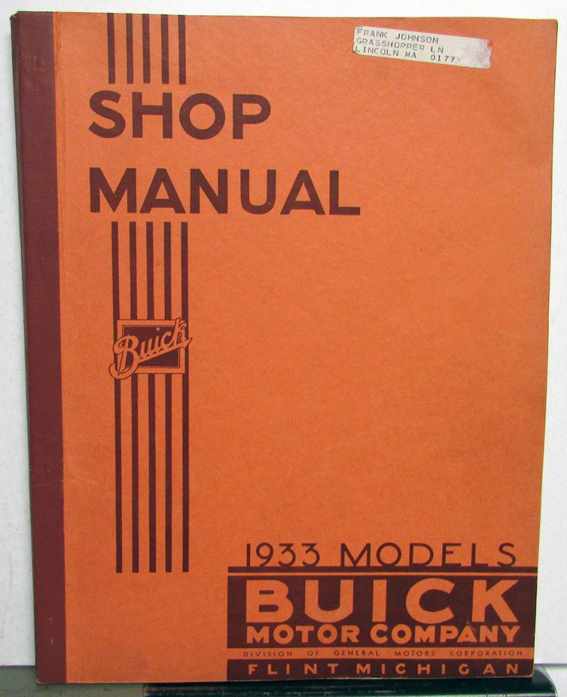 1933 Buick Dealer Service Shop Manual Series 50 60 80 90 Repair Rare Original