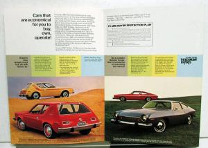 1974 AMC Gremlin & Matador Color Sales Brochure MAILER Original