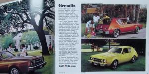 1976 AMC Passenger Cars Sales Brochure Gremlin Matador Pacer Hornet