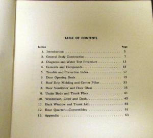 1950 Oldsmobile 98 Series Dealer Service Shop Manual Supplement Waterleak Repair