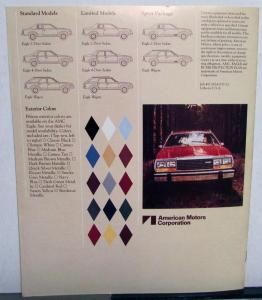 1980 AMC Eagle Sedans and Wagons 4x4 Color Sales Brochure Original