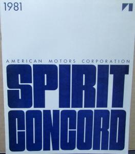 1981 AMC Spirit Concord Sedans & Wagons Specs Options Sales Brochure Original