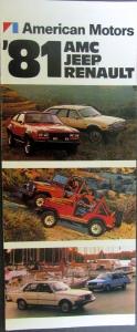 1981 American Motors AMC Jeep Renault LeCar & 18i Color Sales Brochure Original