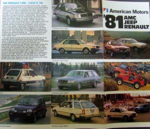 1981 American Motors AMC Jeep Renault LeCar & 18i Color Sales Brochure Original