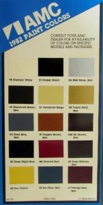 1982 American Motors AMC Paint Chips Card Original