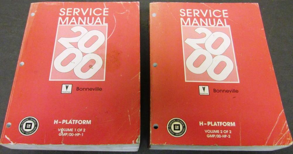 2000 Pontiac Dealer Service Shop Manual Set H Platform Bonneville Repair
