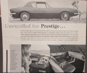 1966 Avanti II Sales Brochure Leaflet Performance Safety Specs Features NOS