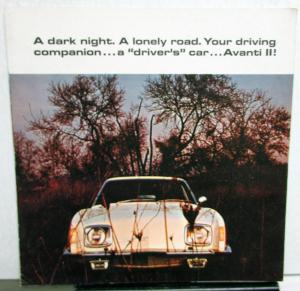 1969 Avanti II Sales Brochure Interior Seating Photos Folder Original