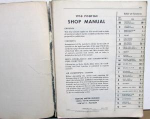 1958 Pontiac Service Shop Manual Bonneville Star Chief Super Chief Chieftain