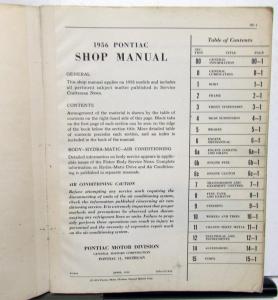 1956 Pontiac Service Shop Manual Star Chief Safari 870 860 Repair Original