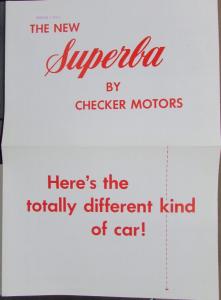 1960 Checker Taxi Superba & Wagon Sales Brochure Leaflet Original