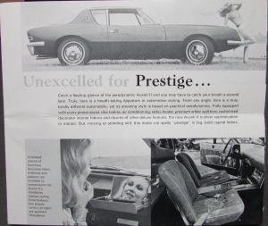 1966 1967 Avanti II Sales Brochure Leaflet Original