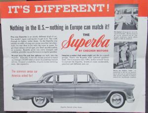 1960 Checker Superba Special 4 Door Sedan & Wagon Sales Brochure/Folder MAILER