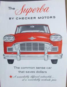 NOS 1960 Checker Superba 4 Door Sedan Sales Brochure Original