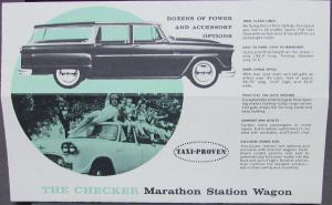 1961 Checker Taxi Sales Brochure Marathon Station Wagon Original