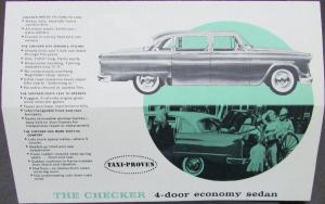 1961 Checker Taxi Sales Brochure Marathon Station Wagon Original