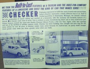 1961 Checker Taxi Aerobus Limousine Sales Brochure Mailer Original