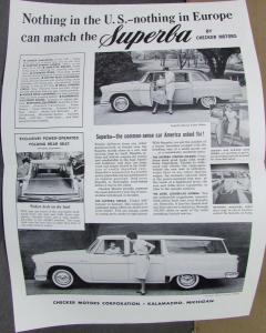 1961 Checker Taxi Superba Original Sales Brochure Poster