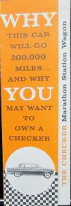 1961 Checker Taxi Sales Brochure Marathon Station Wagon Original Orange Cover