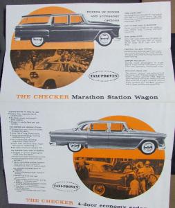 1961 Checker Taxi Sales Brochure Marathon Station Wagon Original Orange Cover