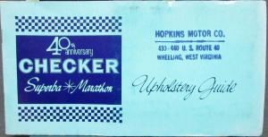 40th Anniversary Checker Superba & Marathon Upholstery Guide ORIGINAL