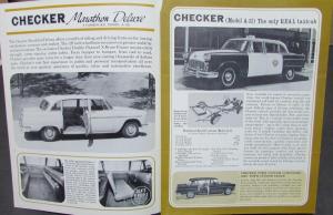 Checker Marathon Deluxe Sedan Model A12E & Aerobus A12W Sales Brochure Original