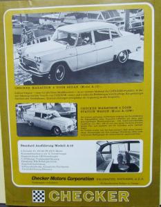 Checker Marathon Deluxe Sedan A12E & Aerobus A12W Sales Brochure GERMAN TEXT