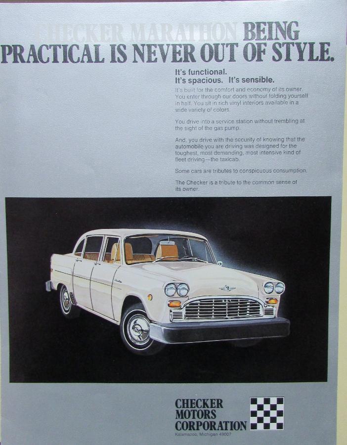 1976 1977 Checker Marathon Sales Brochure Original & Color Diagram of Chassis