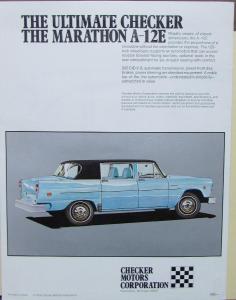 1976 1977 Checker Marathon Sales Brochure Original & Color Diagram of Chassis