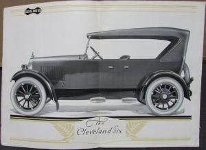 1922 Cleveland Six Touring Roadster Sedan Coupe Sales Brochure Catalog Original