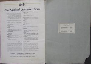1922 Cleveland Six Touring Roadster Sedan Coupe Sales Brochure Catalog Original