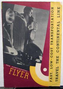 1933 Continental FLYER Motor Car Original Sales Brochure With Specs